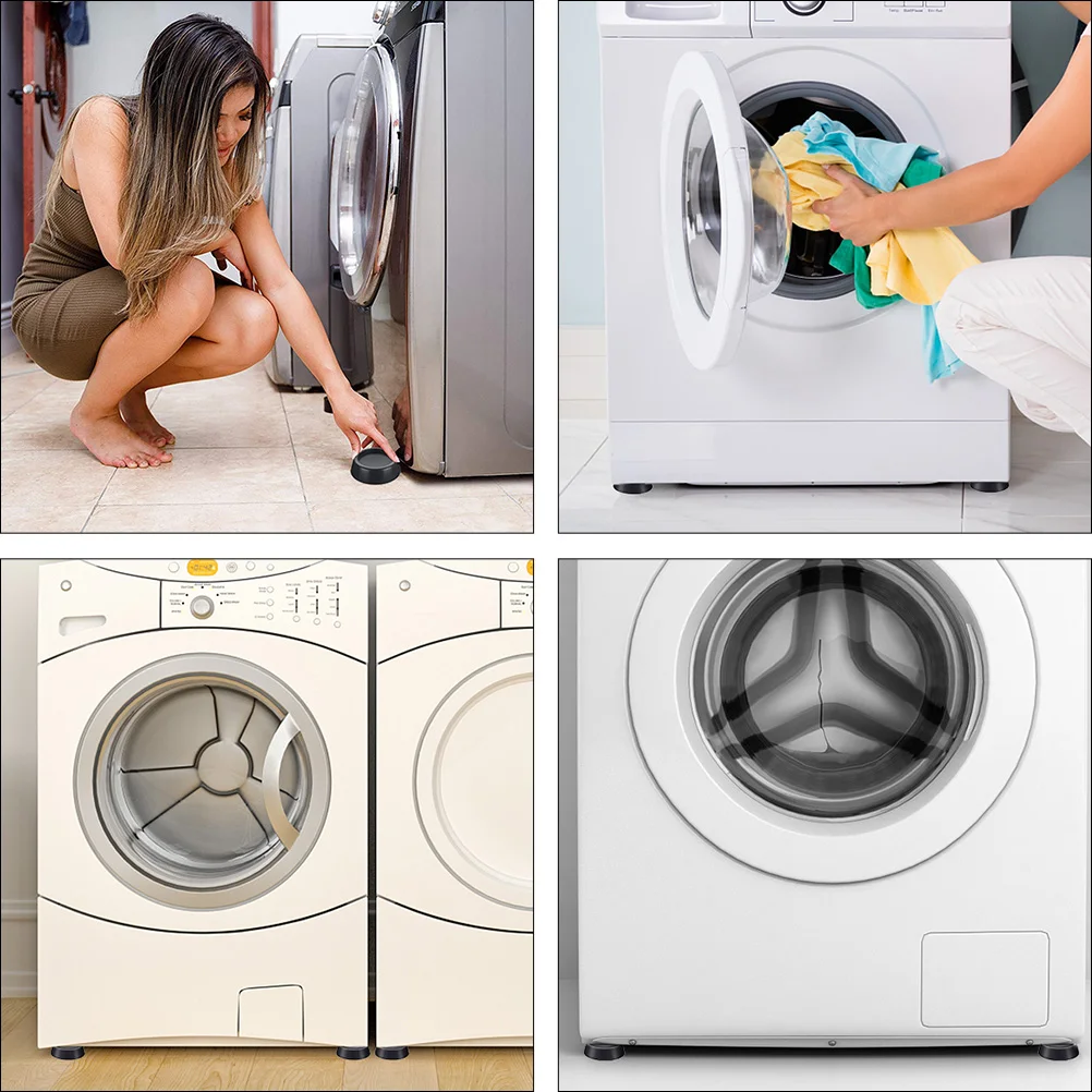 

4 Pcs Washing Machine Mat Non Slip Vibration Absorbing Pad Furniture Foot Mats Durable Noise Reduction Home Use