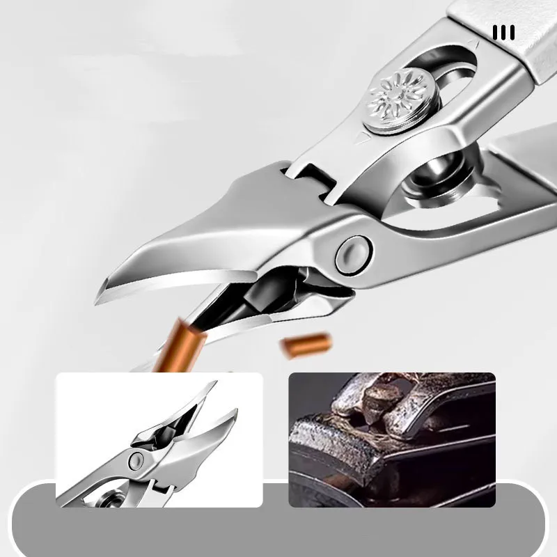 2pcs/set Nail Care Kit Heavy-Duty Precision Cutting for Thick Nails Includes Slant Tweezers Cuticle Pusher Eagle Beak Pliers