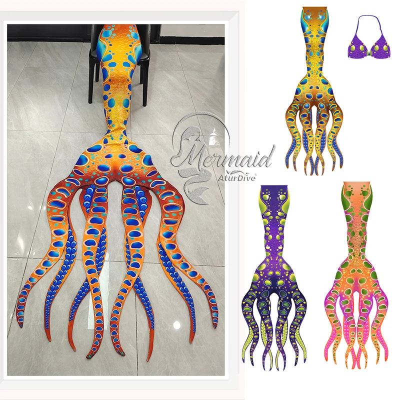 Customized Professional Mermaid Tail for Aquarium, Large Octopus, Fish Tail for Children and Adults