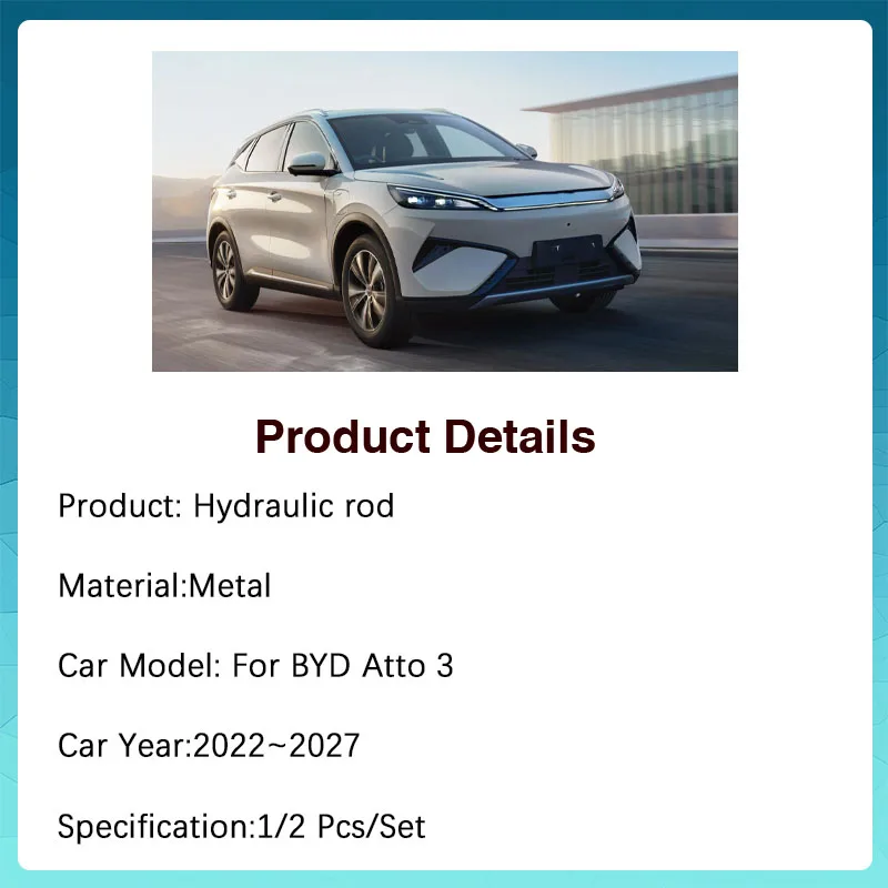 

Car Front Engine Gas Lift For BYD Atto 3 Evo Yuan Plus SC2E 2022-2027 Strut Spring Bars Shock Damper Hydraulic Rods Accessories