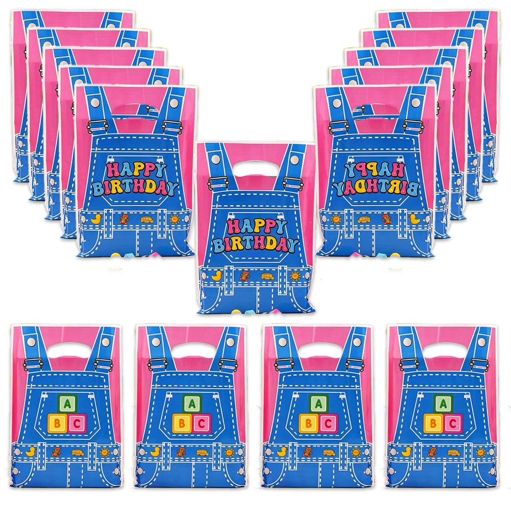Lot de 10/30/50 sacs cadeaux en plastique pour robes, jeans, bonbons, pour enfants, garçons, filles, fournitures de fête d'anniversaire, baby shower