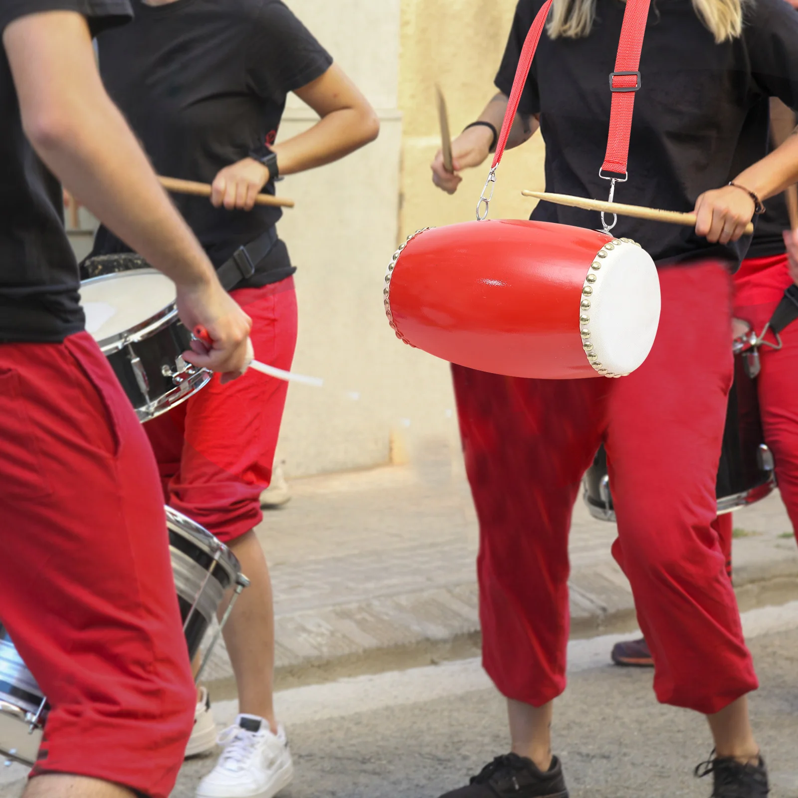 

1Set Portable Chinese Waist Drum High Grade Cowhide PVC Material Traditional Percussion Instrument for Dance Performance