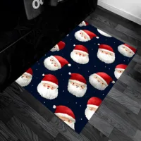 Cute Velvet Santa Claus 2D Rug, Perfect for Living Room and Bedroom, Adding a Festive Touch to Your Autumn and Winter Spaces.