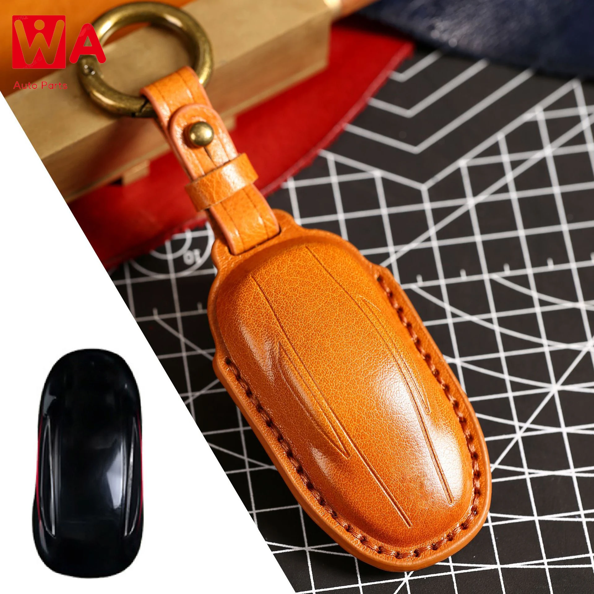 

Leather Car Remote Key Fob Case Key Fob Cover For Tesla Model S Model 3 Model Y