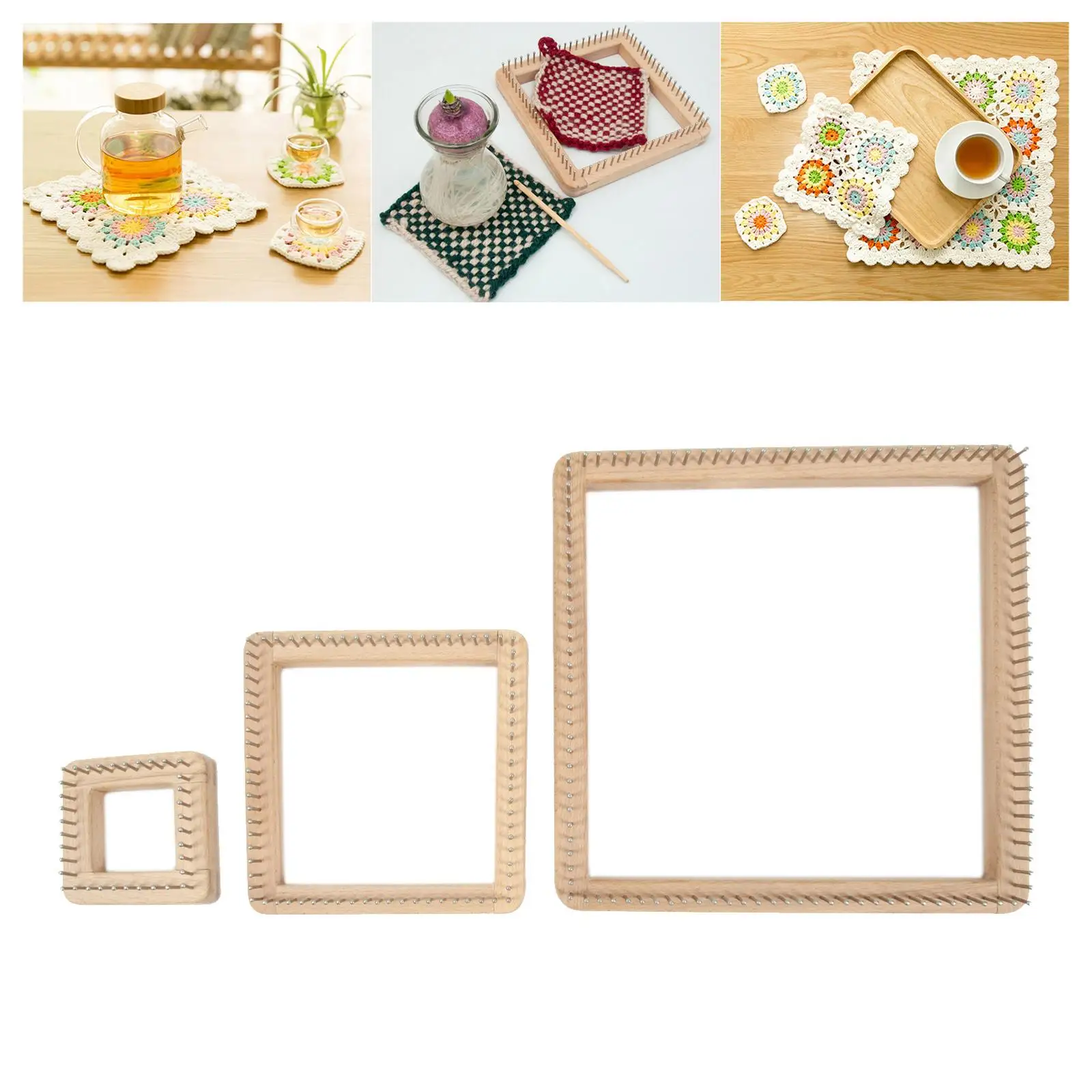 

Handmade Knitting Loom Pegs DIY Wood Weaving Needlework for Hats Toys Sock