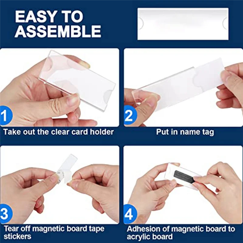 مجموعة علامات الأسماء المغناطيسية، حاملات شارات مغناطيسية مع 3 مغناطيسات قوية، مجموعة شارة اسم العمل/المعرف مكونة من 10 قطع ساخنة