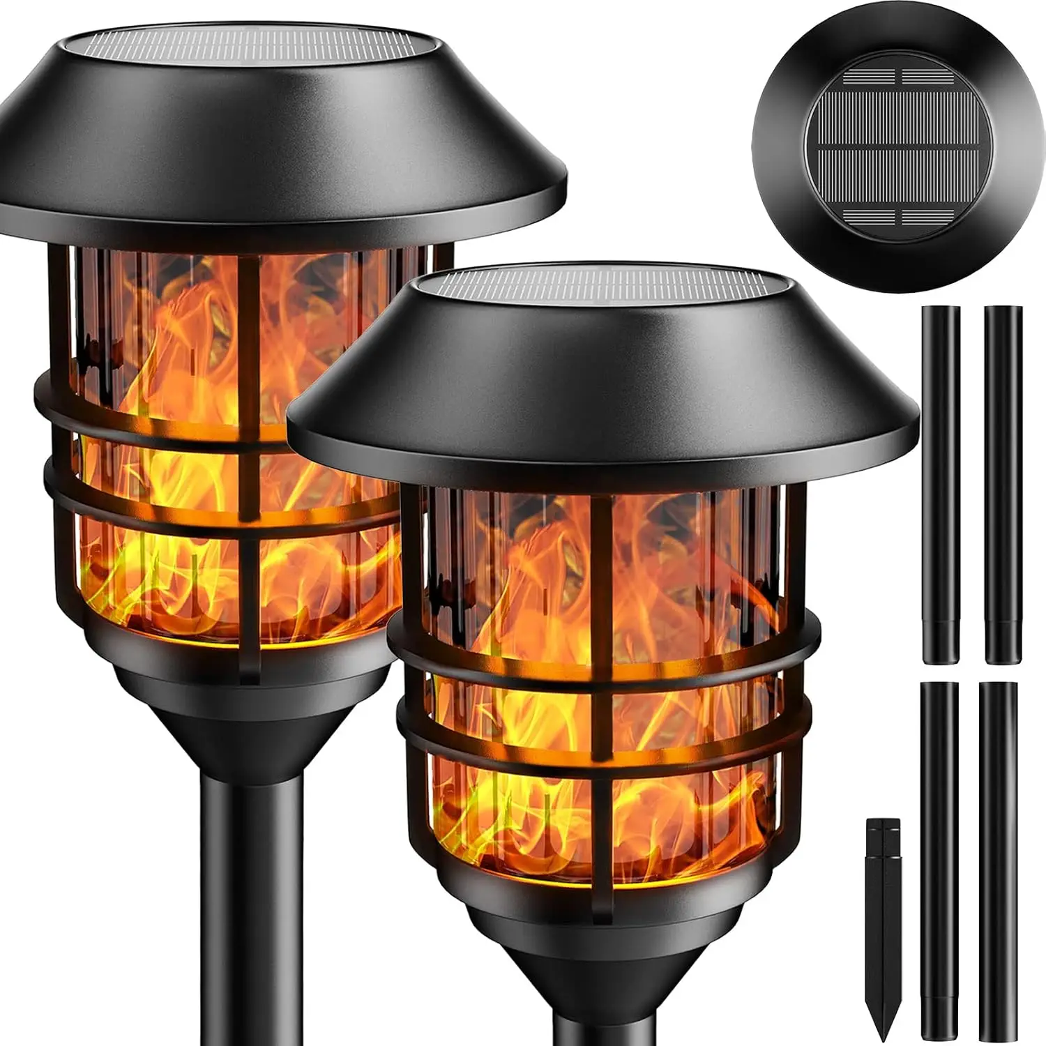 

Solar Pathway Flame Lights - Outdoor Solar LEDs, Waterproof, 2 Packs