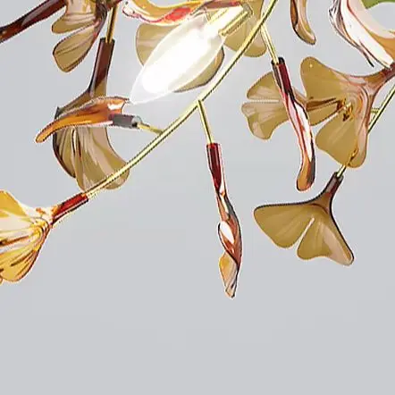 Custom Modern Ginkgo Chandelier - Luxury Glass Lighting For Dining Room Living Room & Villa Home Decor