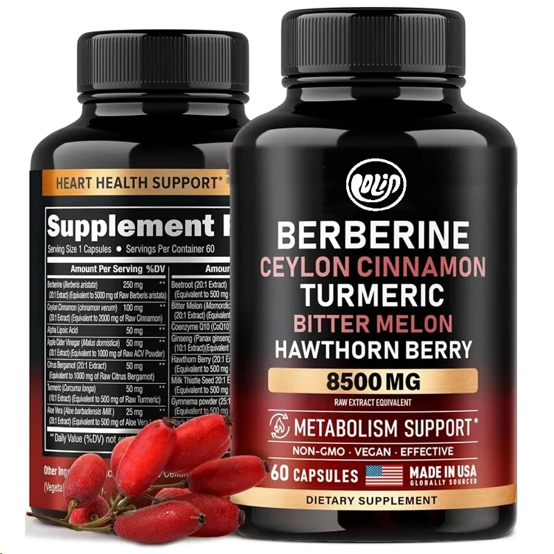 

Ceylon Cinnamon Apple Vinegar ACV Coenzyme Q10 α - Lipoic Acid with Hawthorn Berry 15in1Metabolism and Energy Support 60Capsules