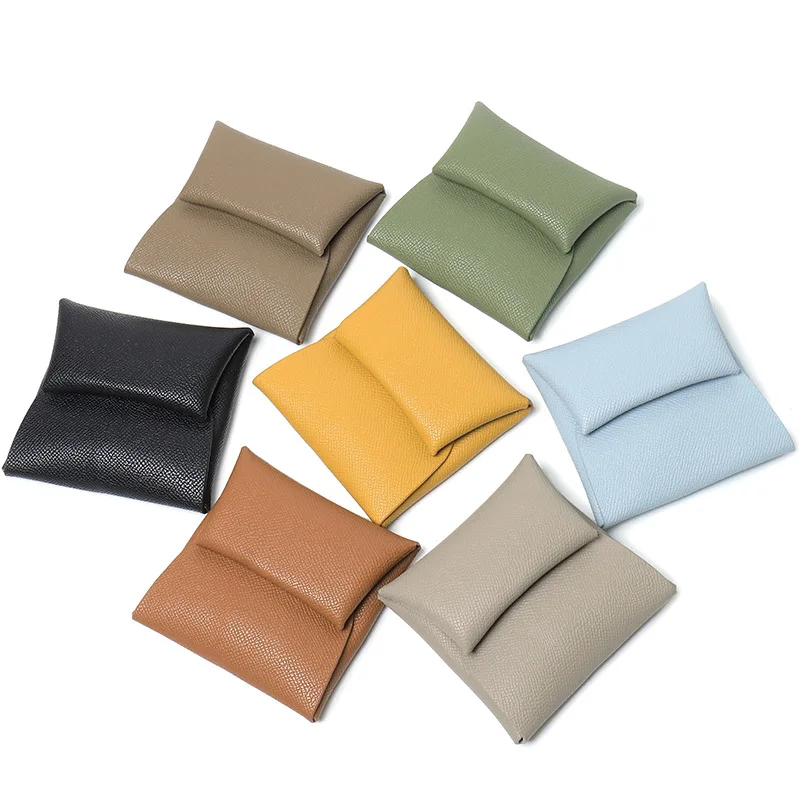 

New Women 2023 Short H Sstyle Genuine Leather Coin Purse with Foldable Design For Women