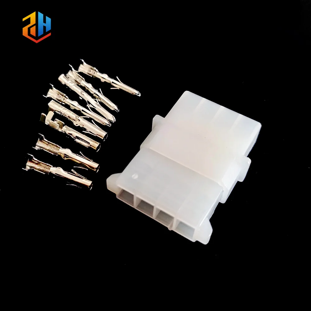 5 Sets 5.08mm 4-Position ATX/EPS Power Connector - Male Plug Female Receptacle Housing with Contact Pin Terminals