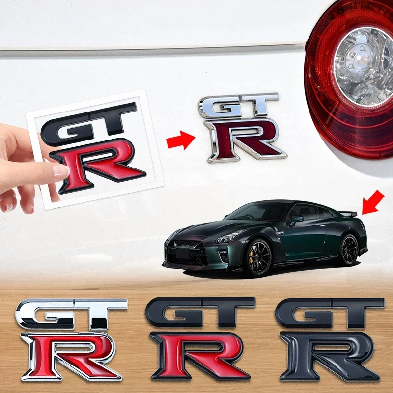 For Nissan Nismo GT-R, R32, R33, R34, R35, 370Z Accessories 1pcs GTR Car Logo Emblem Metal Stickers R GT Decals Badge Labeling