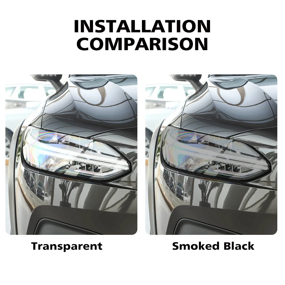 For Volvo V90 2016-2026 Smoke Black High-Gloss Pre-Cut TPU Car Headlight Protective Film PPF Anti-Scratch Vinyl Wrap Cover Kit