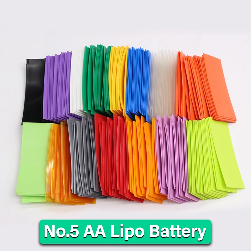 100/200/500pcs AA Battery PVC Heat Shrink Tube Width 23mm Length 53mm Insulated Film Wrap Protect Case Pack Wire Cable Sleeve