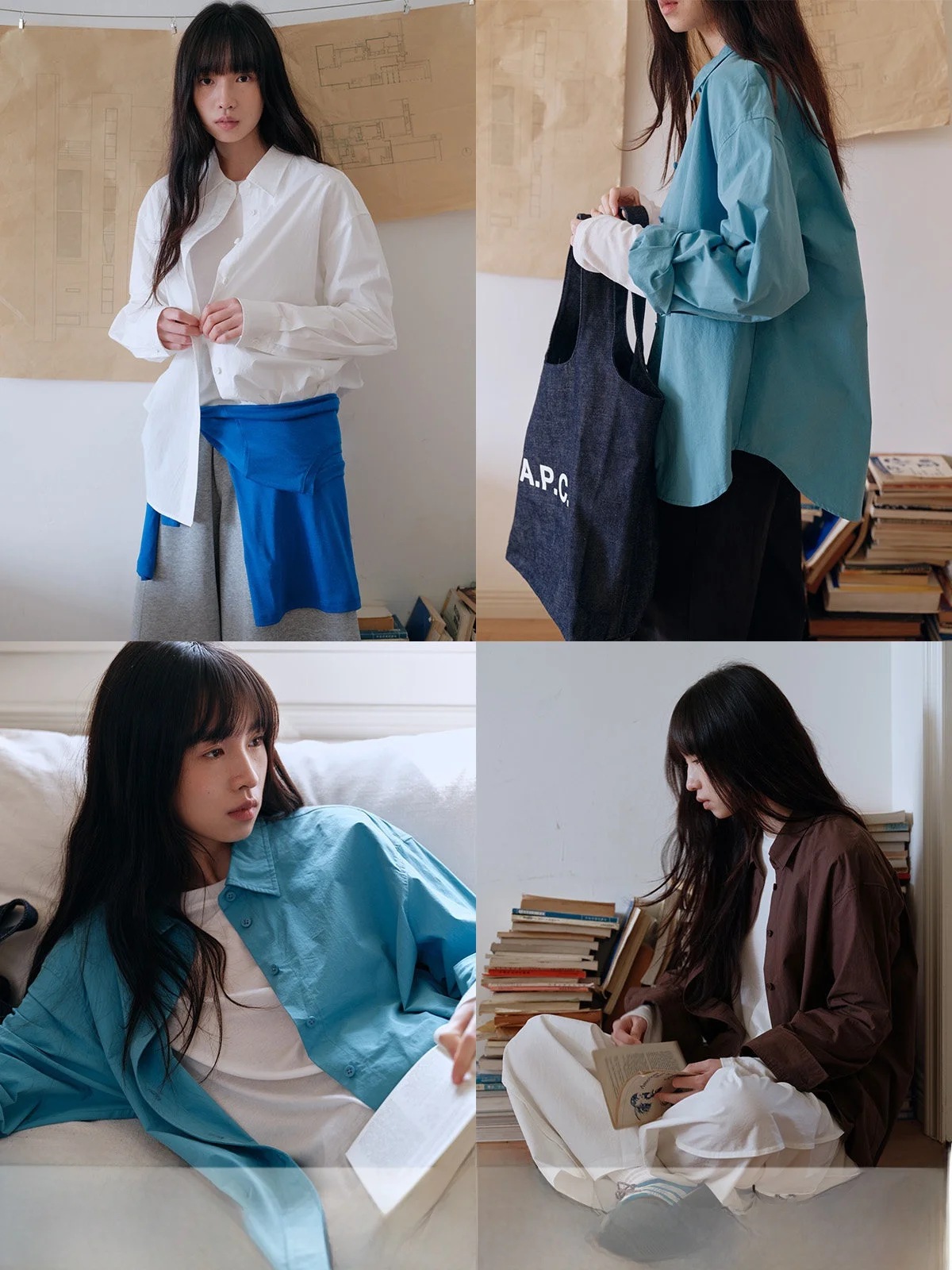 

Женская модная дышащая футболка Moon River Continuous Step 60s из чистого хлопка, однотонная, свободного кроя, с длинным рукавом, разноцветная