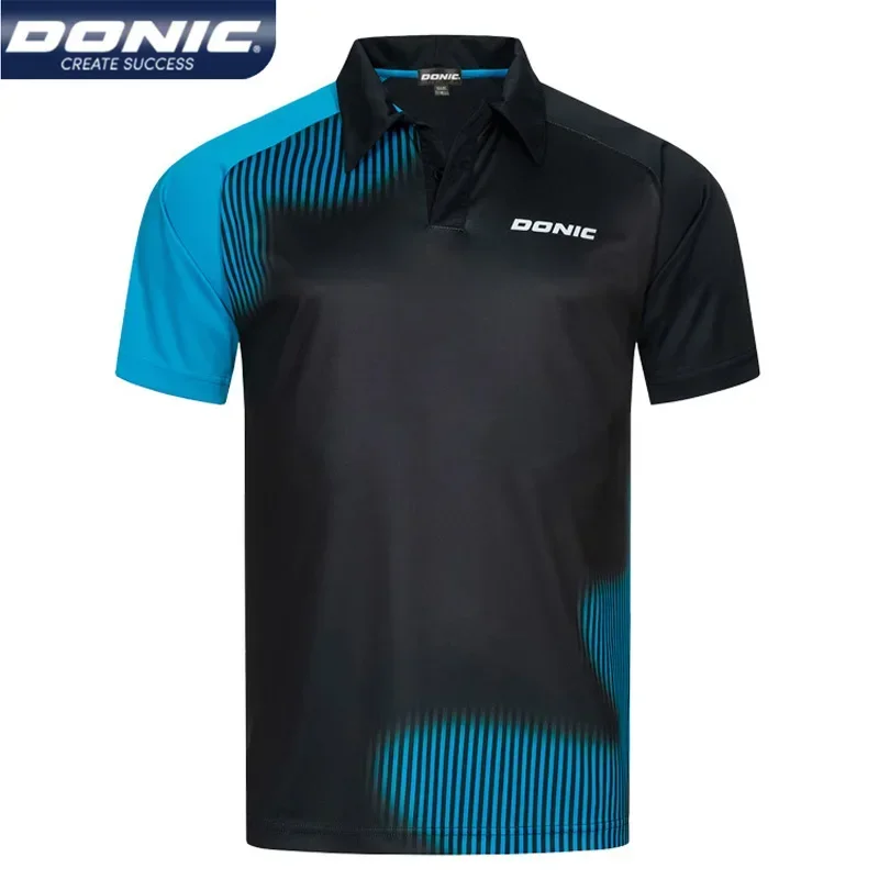 DONIC Tafeltennis Heren Dames Ademend Pingpong T-shirt met korte mouwen Sneldrogend sportshirt