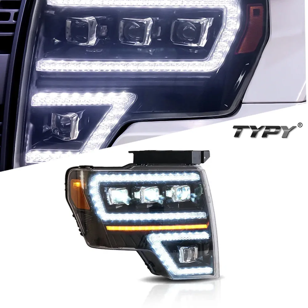 

TYPY Auto Head Lamp Assembly Fit For Ford F150 Headlight 2009-2014 Upgrade to NEW Dynamic Turn Lamp Car Head Lamp Accessories