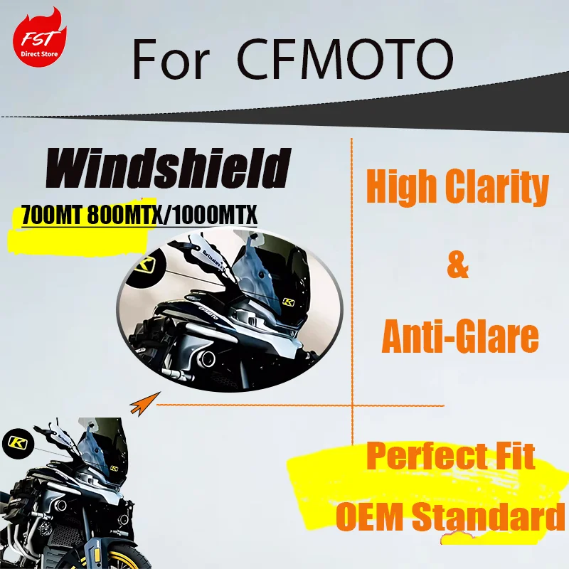 

Extended Height & Width Wind Deflector for CFMOTO 700MT 800MTX 1000MTX, Full Coverage Front Shield