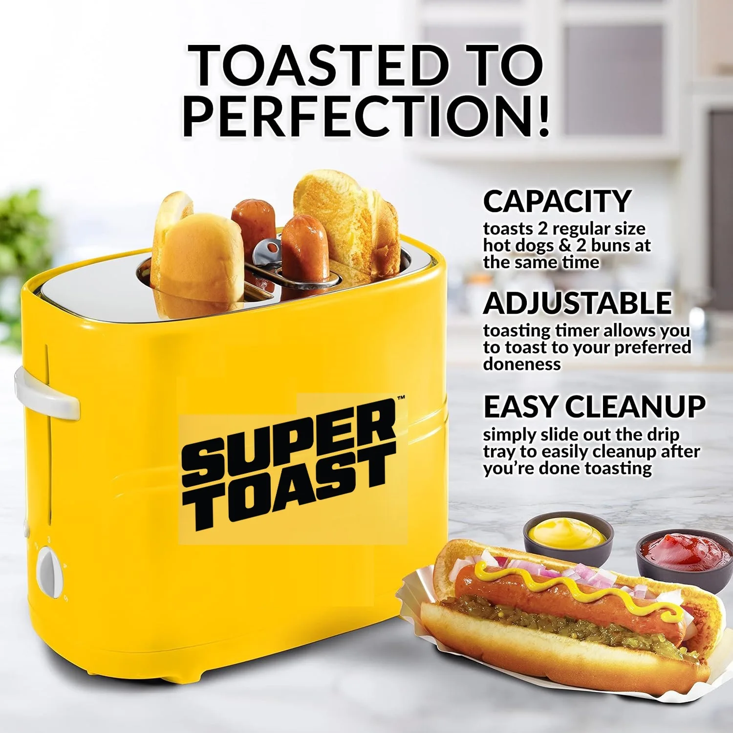 

110V 650W 3 in 1 Hot Dog Machine Toaster Sandwich Sausage Breakfast Maker with Grill Plate 5 Gears Heat Setting Home Appliance
