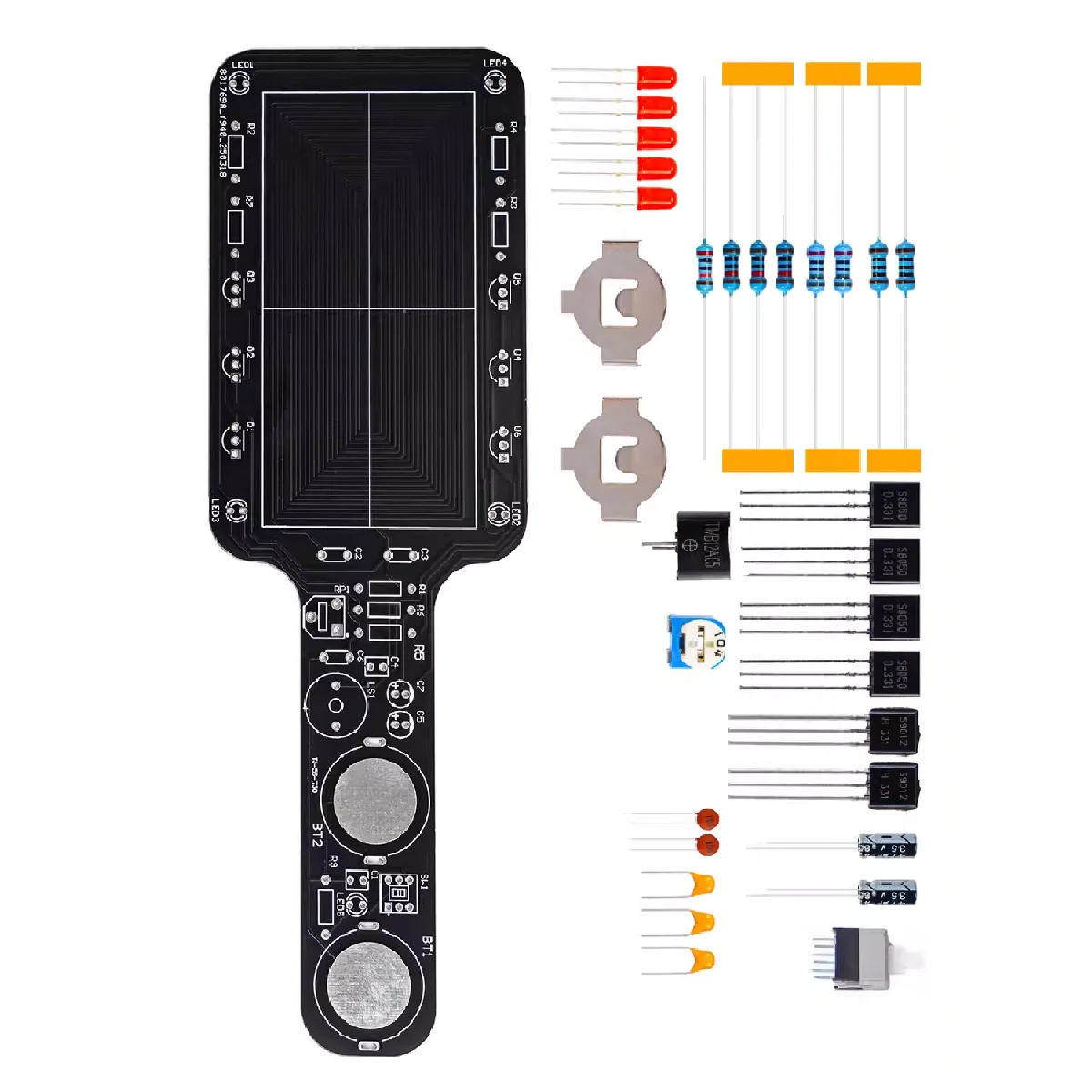 DIY Metal Detector Kit Buzzer Alarm with LED Lights Electronic Soldering Project Circuit Board Building Kit DC6V