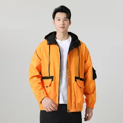 Spring Autumn Coat Men's Jacket Baseball Trend Handsome First Senior High School Waterproof Windproof Hooded Windbreaker Coats