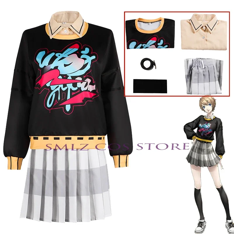 Suwa Arai Cosplay Game P5X Costume Closer Girl School Uniforms SKIRTS Wig Set Halloween Carnival Party Outfit for Woman