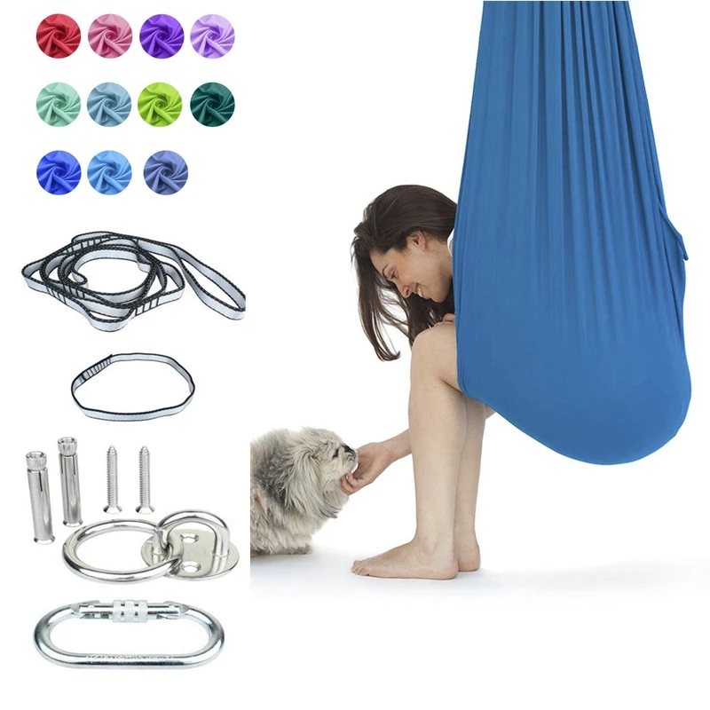 150x280cm Full Set Yoga Hammock Flying-Aerial Fabric Swing Latest Multifunction Anti-Gravity Yoga Belts Yoga Training For Kids