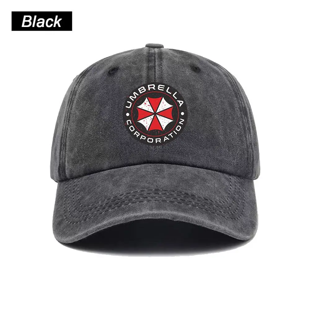 Vintage Washed Baseball Cap Umbrella Corporation Print Graphic Unisex Streetwear Casual Trucker Style Summer Cotton Sun Hat