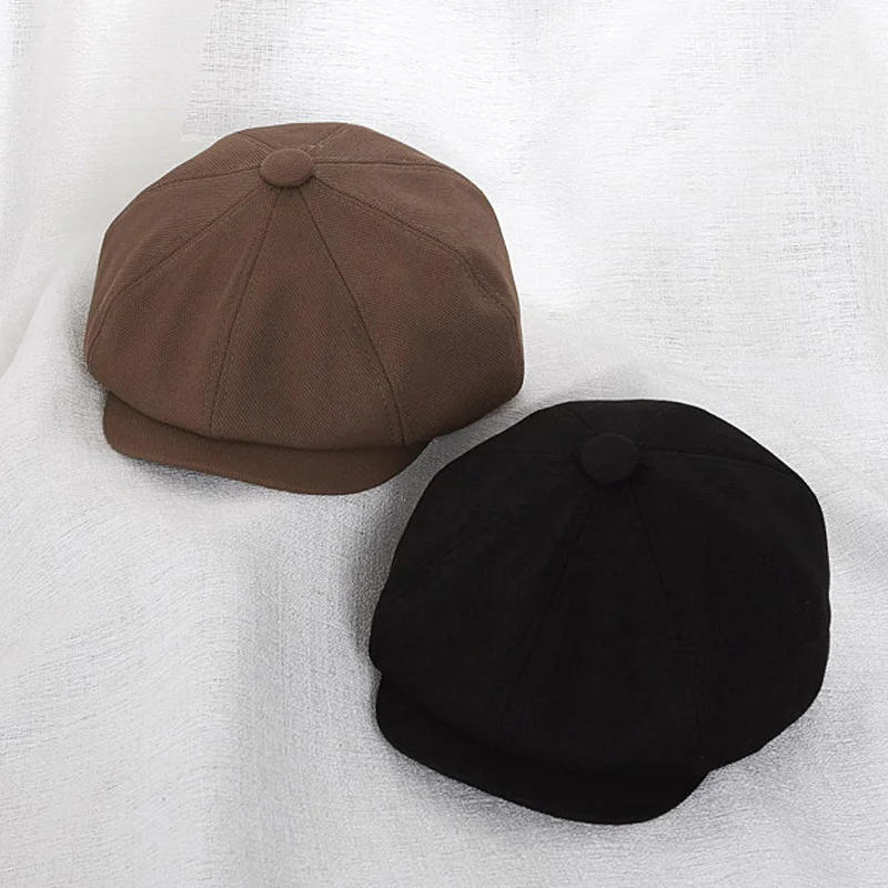 2024 Autumn Kids Hat Solid Color Baby Boy Beret Hats Simple Caps for Children Korean Girls Accessories Photography Props