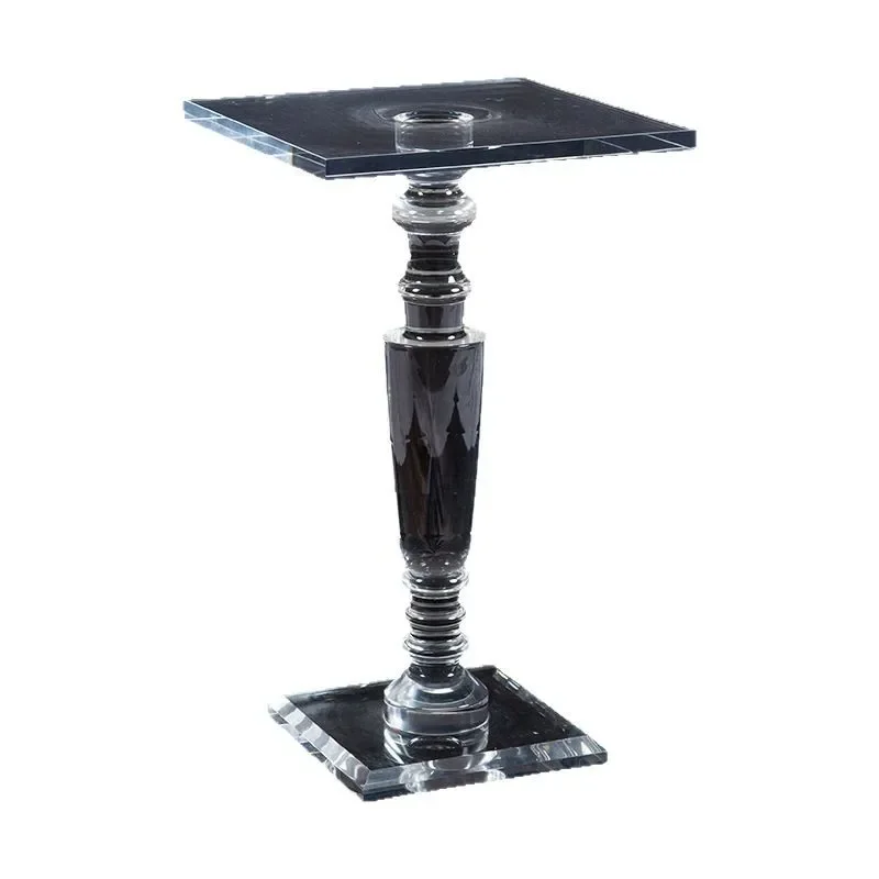Acrylic transparent round table coffee table plexiglass household ornament candle holder pressed tall candle holder