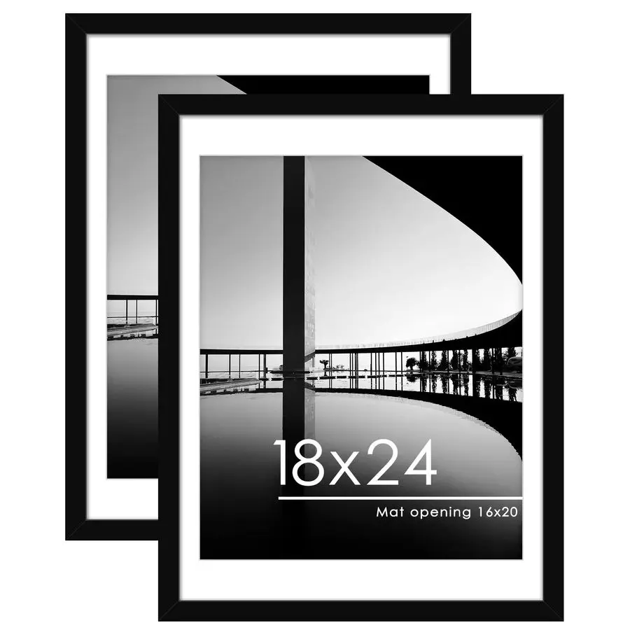

Набор из 2 рамок для фотографий 18x24, для демонстрации фотографий 16x20 с подложкой или 18x24 без подложки, для настенного крепления, рамки для постеров.