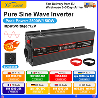 Datouboss DN022 1000W 1500W Inverter Pure Sine Wave 12v to 220v USB EU Socket with Fan LCD Display Car Inverter Portable