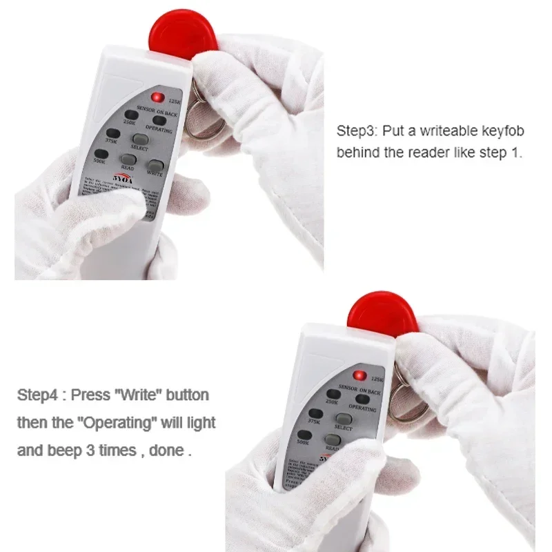 5YOA 4 تردد قارئ بطاقات التعريف بالإشارات الراديوية الكاتب 125 كيلو هرتز ناسخة الناسخ معرف مبرمج مؤشر ضوئي EM4305 T5577 بطاقة مفتاح الموجودة في قاعدة المفتاح #4