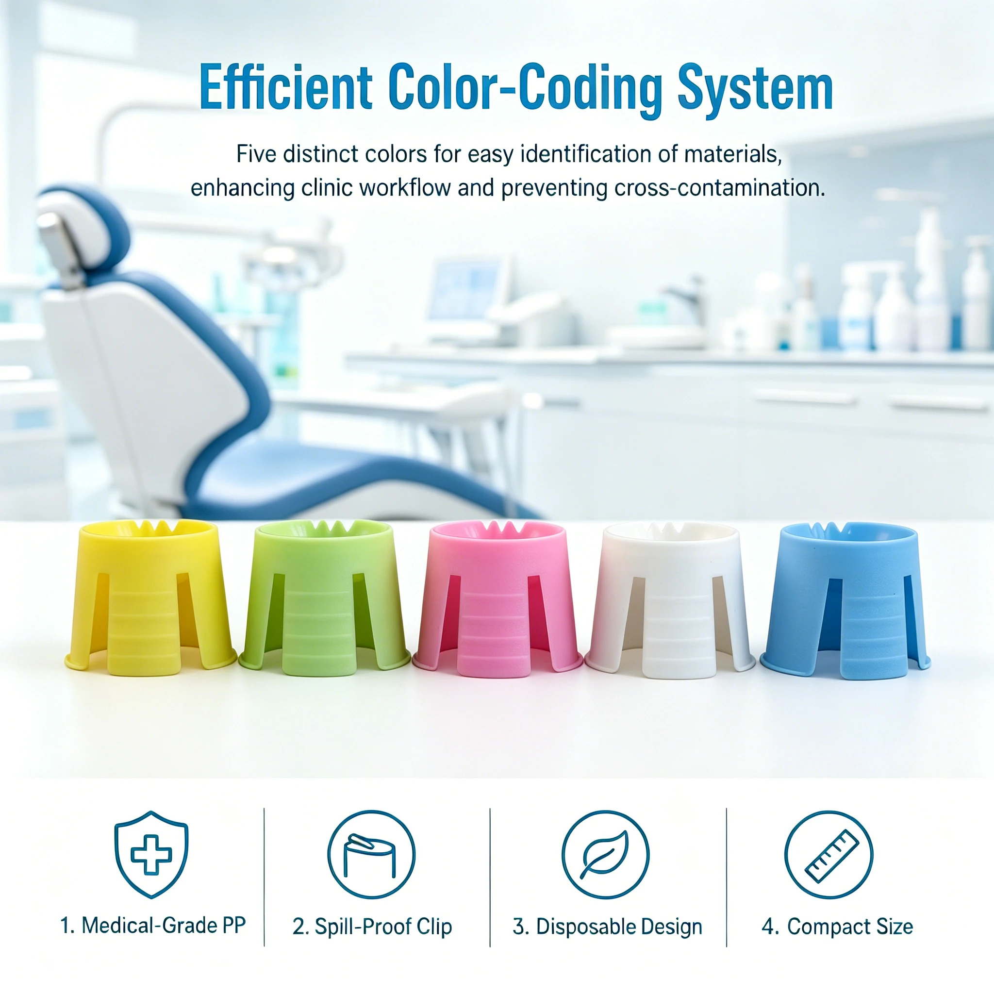 100pcs SYNI Dental Disposable Mixing Cup Bowl Plastic Bowl Multifunctional Plaster Material Dappen Dishes Dentistry Laboratory