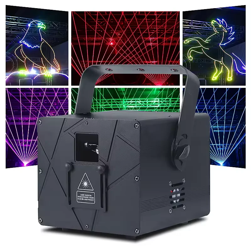 Escáner láser de animación 3D, proyector de haz RGB de 5W, iluminación de escenario, DJ, discoteca, Bar, Club, fiesta, boda, espectáculo de Navidad