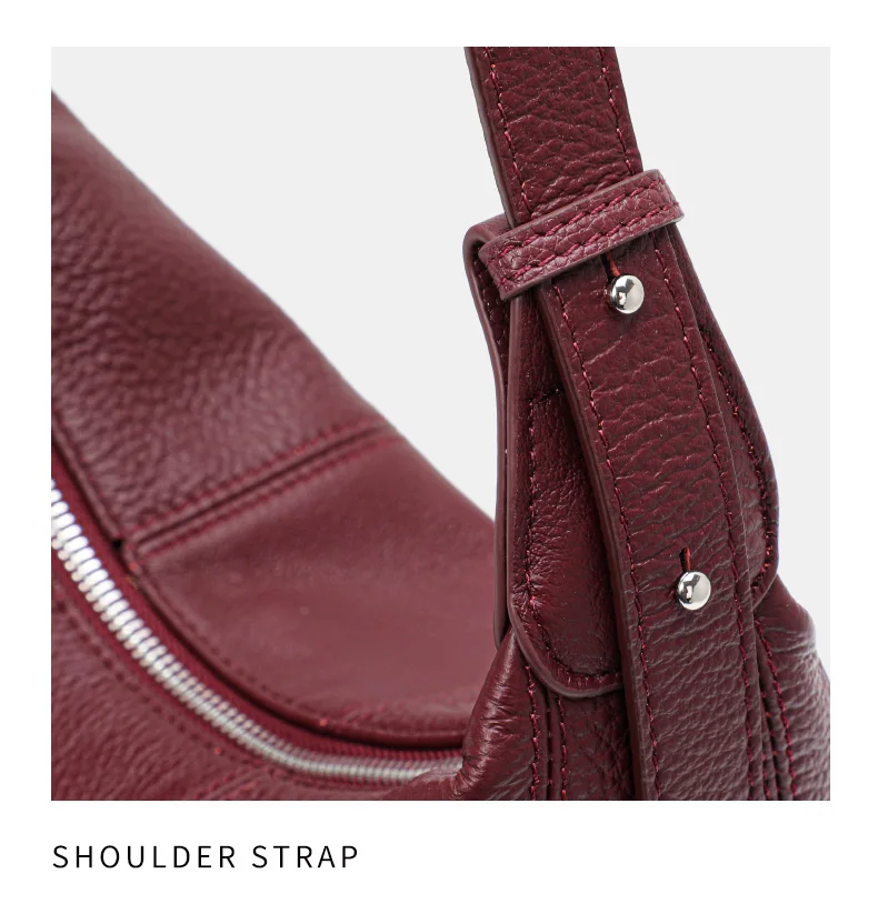 Modische Damenhandtasche aus hochwertigem Rindsleder, große Kapazität, neuer Stil, Horn-Tasche, Schulter-, Unterarm- und Crossbody-Dumpling-Tasche – Detail 14