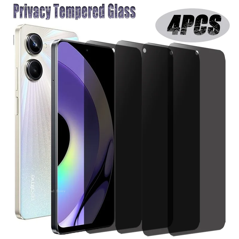 

4Pcs Privacy Tempered Glass For Realme 10 11 9 8 7 6 Pro 5G 9i 8i Anti-spy Screen Protector For Realme C55 C21Y C31 C33 C25S C53