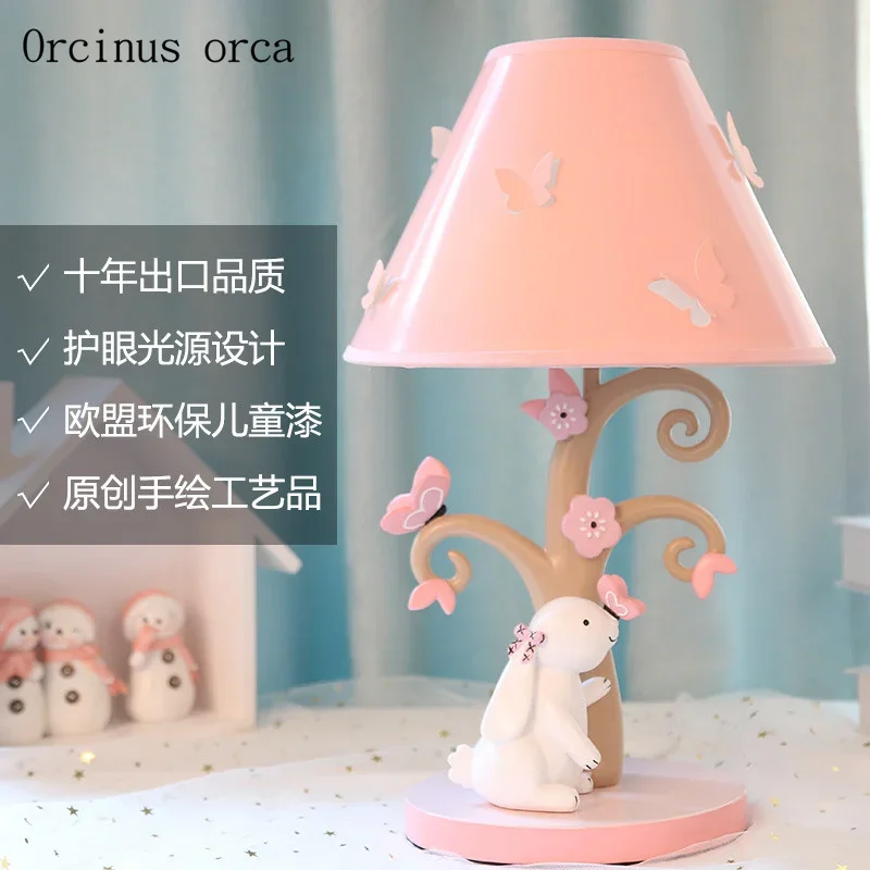 Cartoon creation rabbit desk lamp girl bedroom Princess Room children's room lamp lovely LED animal table lamp free shipping