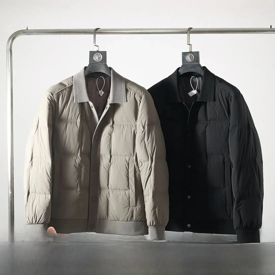 

Men's Winter Busin Casual down Jaet Du down Filling Warmth Waterproof Windproof Flip Collar Design Thiened Long Sve