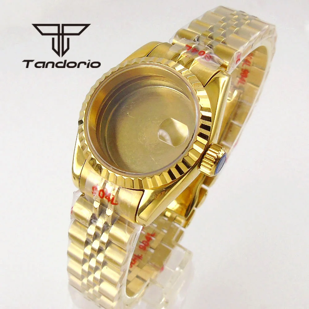 Imagem -04 - Caixa de Relógio com Pulseira para Senhoras Ajuste Feminino Nh05 Nh06 Movimento Automático Vidro Safira Aço Inoxidável 26 mm