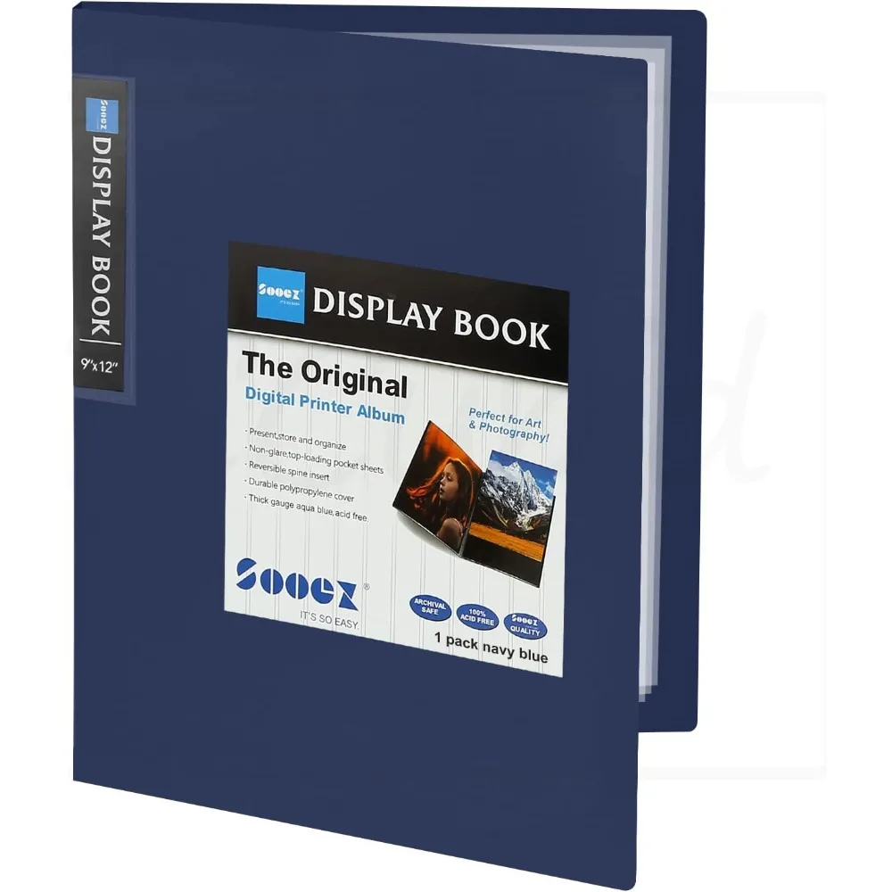 แฟ้ม 30 ช่องพร้อมปลอกพลาสติก 9x12 (สีน้ำเงิน), โฟลเดอร์ผลงานศิลปะสำหรับงานหนักพร้อมตัวป้องกันแผ่นใส, จอแสดงผล 60