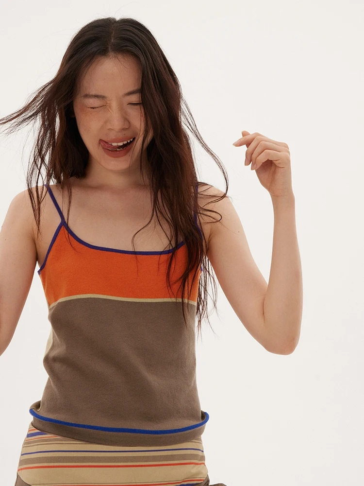 

Original 597c Striped Cotton Tank Top Women's Innerwear Outerwear Home Summer Cool Sweat Absorbent Svel Vest