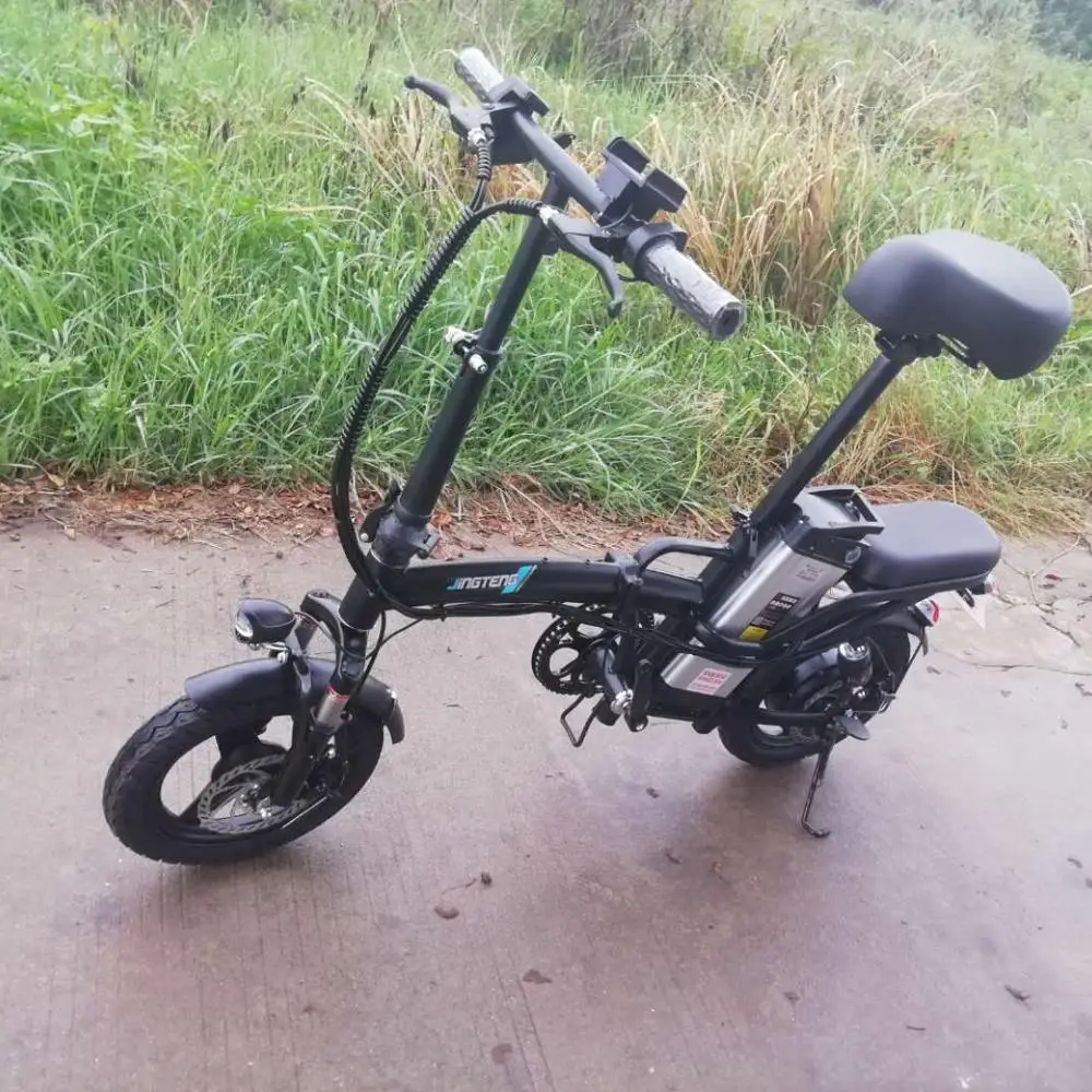 

14" Wheel Full Suspension 12ah/48v Lithium Battery 240w/48v High Speed Motor High Carbon Steel Frame Folding Min Electric Bike