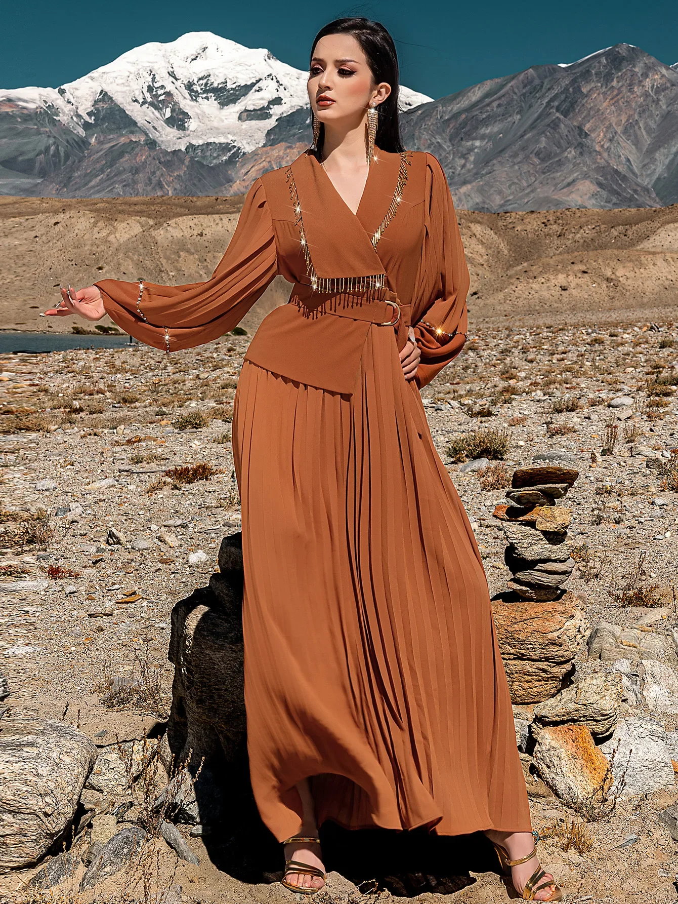 Mode femmes perles Maxi Robe élégante dubaï luxe Abaya Eid Djellaba Ramadan Islam vêtements marocain Caftan Femme Robe caftan