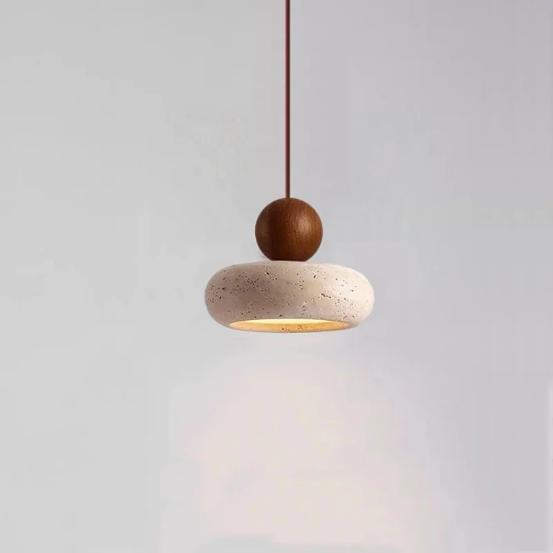 Yellow Cave Stone, Stone Pendant Light LED Island Terrace Dining Room Bedroom Living Room Bedside Pendant Light Reading Light