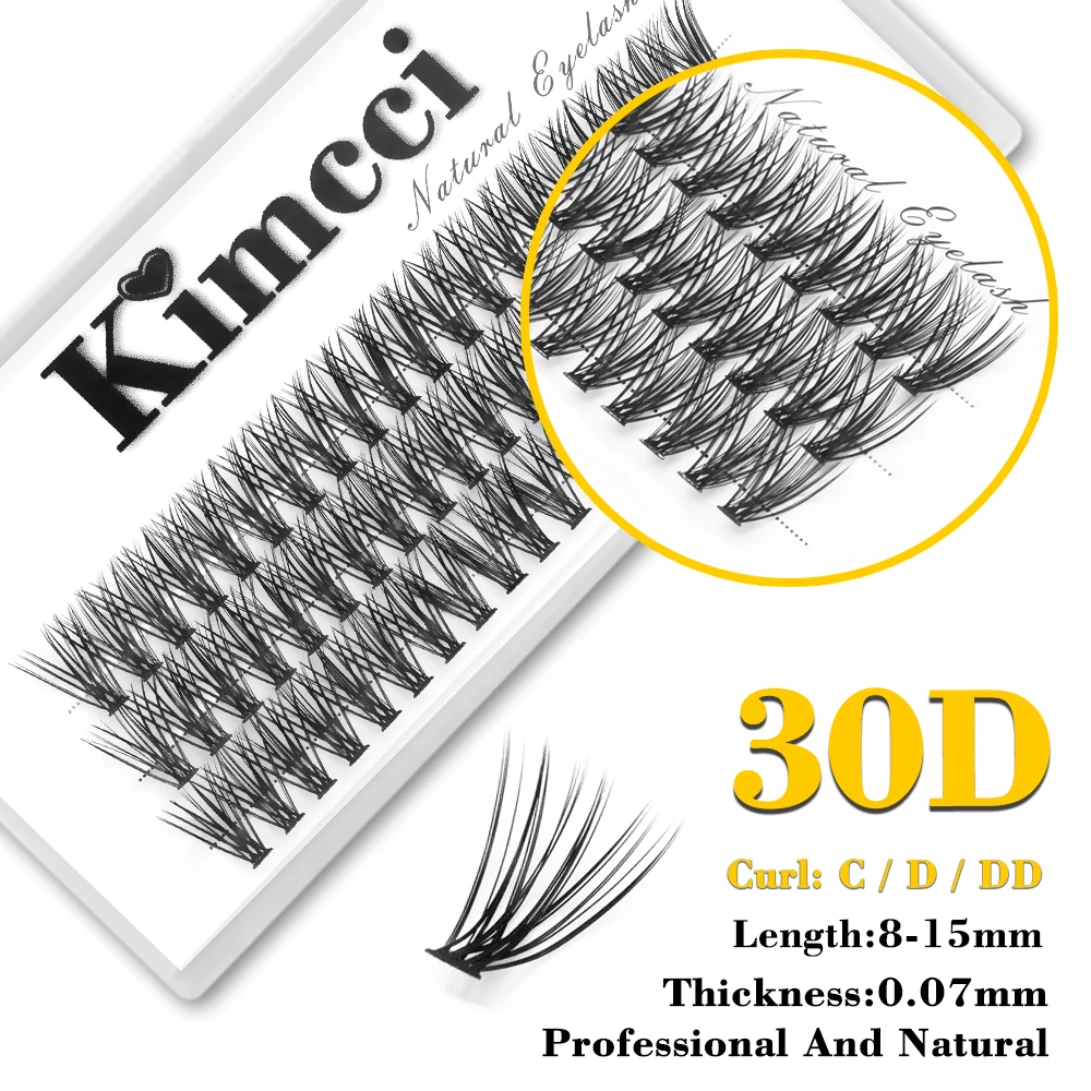 Kimcci 60 nodi/custodia Natural False Eyelash Extension Makeup 30P Mink Individual Faux Eye Lashes innesto finto professionale Cilias