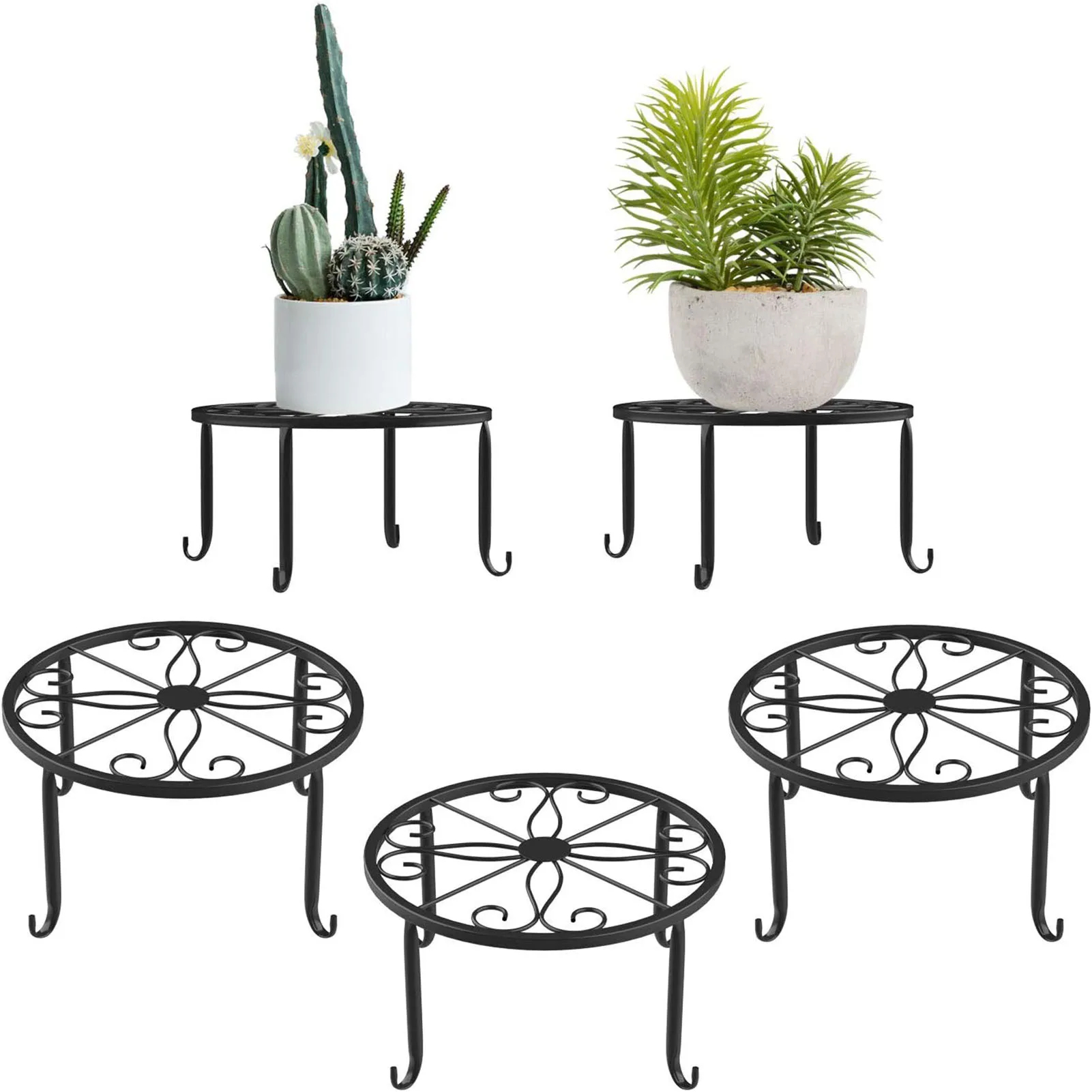 Plant Stand Flower Pots Iron Art Pot Holder Metal Plants Stand Flowerpot Holder Garden Pots Planters Indoor Outdoor Home Decor