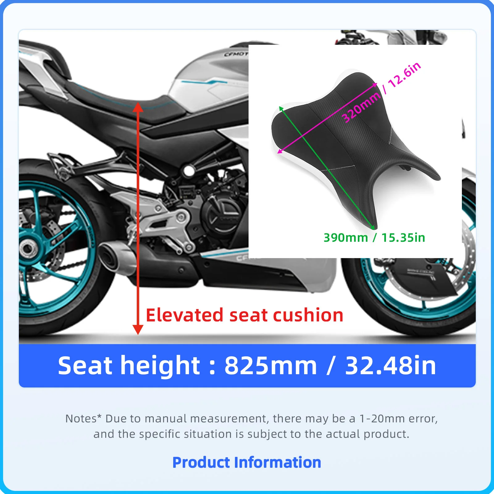 For CFMOTO 450SR 450SS 450SRS Modification Raise The Front Seat Cushion,Increase Height of The Seat Cover,Lower The Front Seat 4