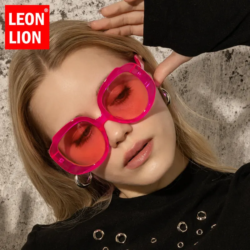 

LeonLion 2023 New Round Sunglasses Women Punk Oversized Lentes De Sol Mujer Funny Eyeglasses Women/Men Luxury Brand Glasses