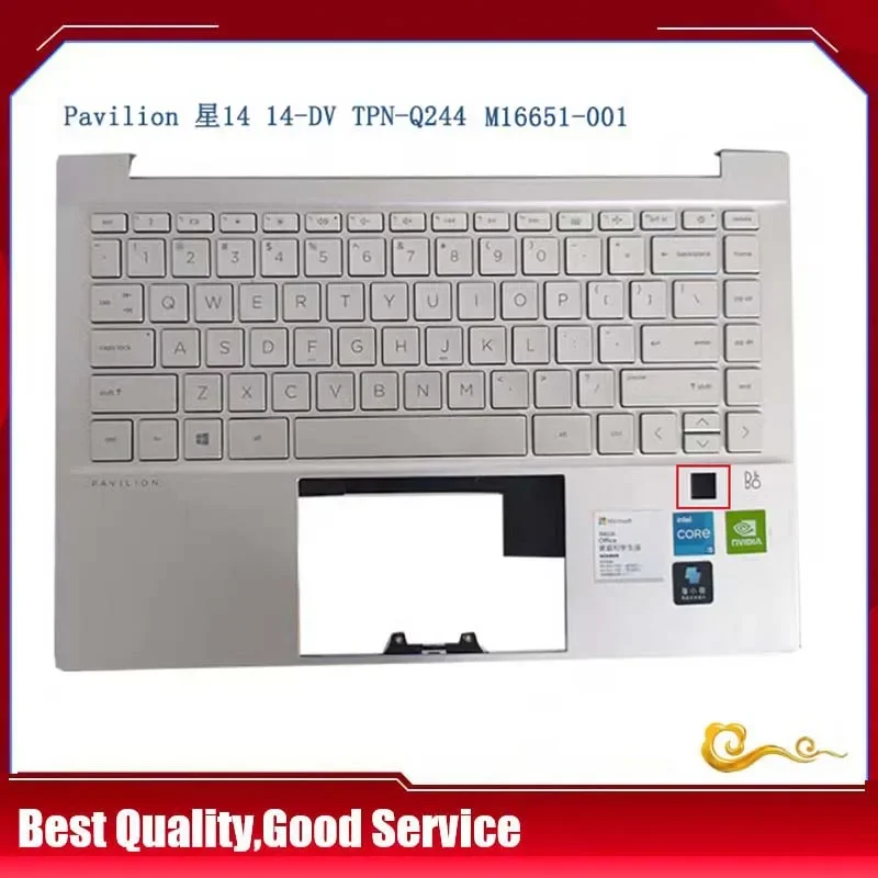 

YUEBEISHENG 95%New/org For HP Pavilion 14 14-DV TPN-Q244 palmrest US keyboard upper cover with Backlight,M16651-001